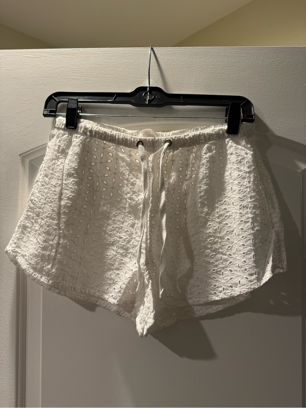 Swim coverup eyelet shorts